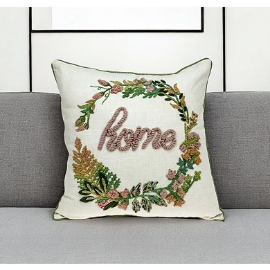 HomeRoots 18" Beige Cotton Throw Pillow