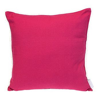HomeRoots 20" Hot Pink Cotton Throw Pillow With Fringe
