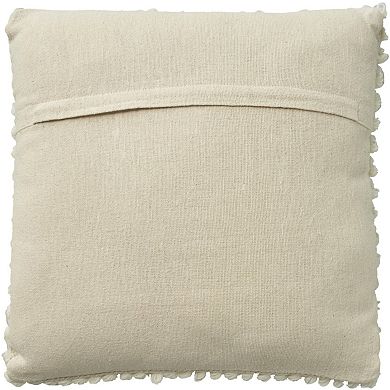 HomeRoots 20" Ivory Wool Blend Throw Pillow With Texture