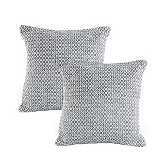 HomeRoots Set of Two Gray and White Geometric Cotton Throw Pillow