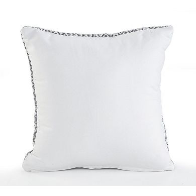 HomeRoots Set of Two Gray and White Geometric Cotton Throw Pillow