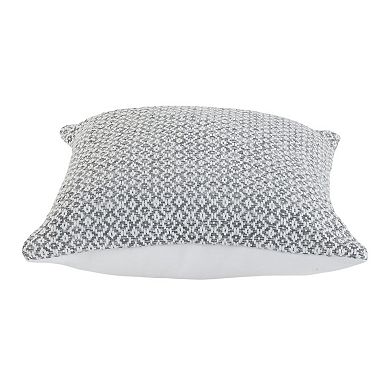 HomeRoots Set of Two Gray and White Geometric Cotton Throw Pillow