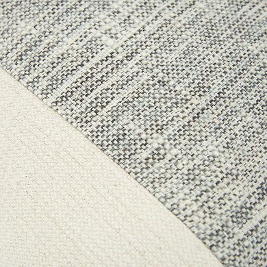 HomeRoots 20" Gray and Ivory Cotton Pillow With Tassels Edges