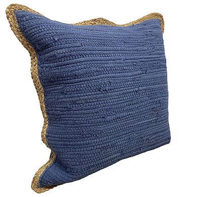 HomeRoots Set of Two Navy Blue Cotton Throw Pillow
