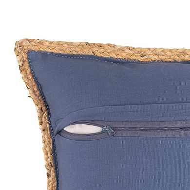 HomeRoots Set of Two Navy Blue Cotton Throw Pillow