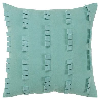 HomeRoots 20" Aqua Striped Cotton Throw Pillow