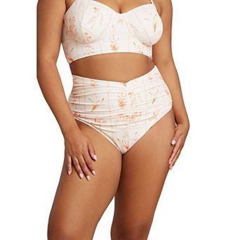 ELOQUII Women's Plus Size Ruched Highwaist Bikini Bottom