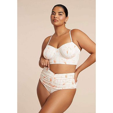 ELOQUII Women's Plus Size Ruched Highwaist Bikini Bottom