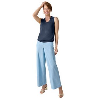 Jessica London Women's Plus Size Sleeveless Pullover Polo Sweater