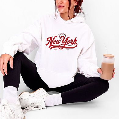New York Retro Red - Women's Graphic Hoodie
