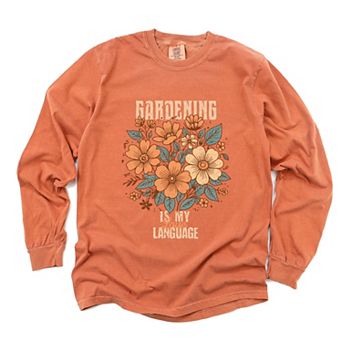 Gardening Is My Love Language - Women's Garment Dyed Long Sleeve Graphic T-Shirt