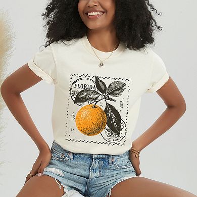 Florida Orange - Women's Garment Dyed Graphic T-Shirt