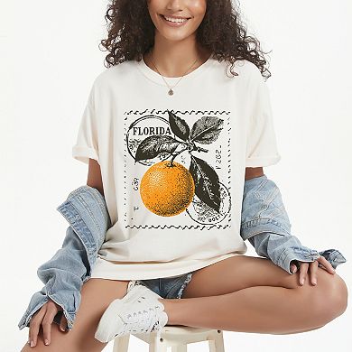 Florida Orange - Women's Garment Dyed Graphic T-Shirt