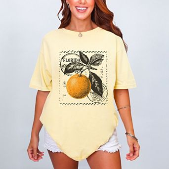 Florida Orange - Women's Garment Dyed Graphic T-Shirt