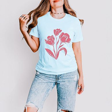 Pink Roses - Women's Short Sleeve Graphic T-Shirt
