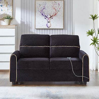 Merax Chenille Pull Out Sofa Bed, 58-inch Sofa Bed, Sleeper Sofa