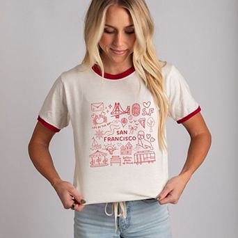 San Francisco Sketched - Women's Ringer Graphic T-Shirt