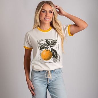 Florida Orange - Women's Ringer Graphic T-Shirt