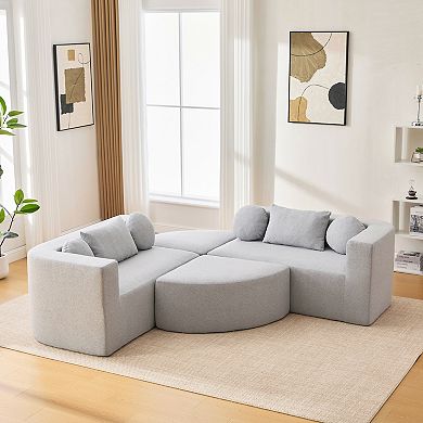 Merax Boneless Couch Modular Sectional Sofa 114.9" Free-combined Sofa Couch Sofa Bed