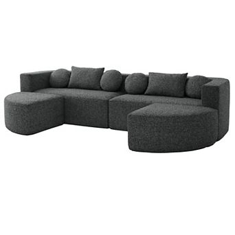 Merax Boneless Couch Modular Sectional Sofa 114.9" Free-combined Sofa Couch Sofa Bed