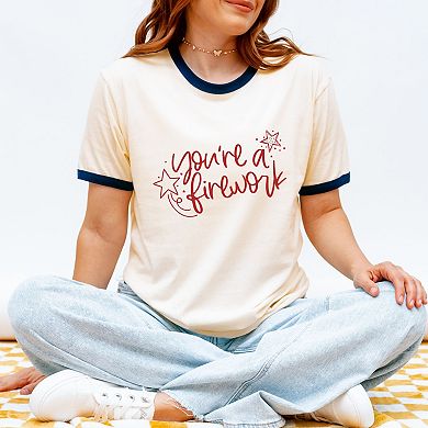 You're A Firework - Women's Ringer Graphic T-Shirt