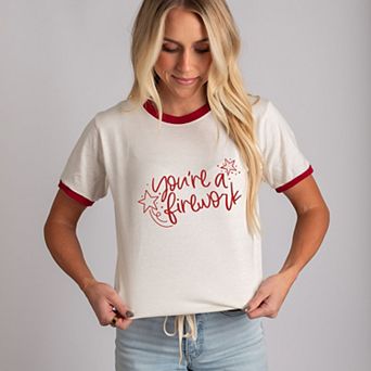 You're A Firework - Women's Ringer Graphic T-Shirt
