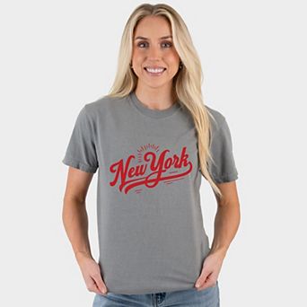 New York Retro Red - Women's Garment Dyed Graphic T-Shirt