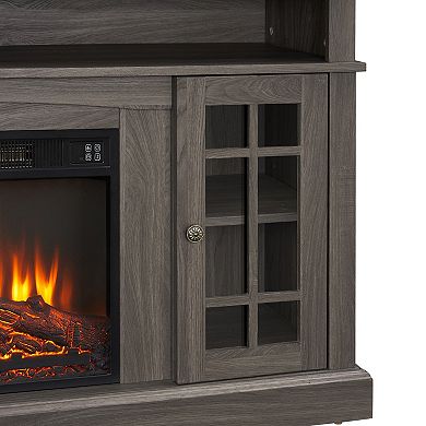 Merax Classic TV Media Stand Modern Entertainment Console with 23" Fireplace Inset for TV