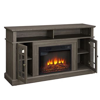Merax Classic TV Media Stand Modern Entertainment Console with 23" Fireplace Inset for TV