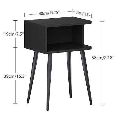 2-Tier Modern Nightstand, Multi-Use, Easy Assembly