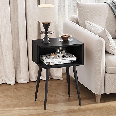 2-Tier Modern Nightstand, Multi-Use, Easy Assembly