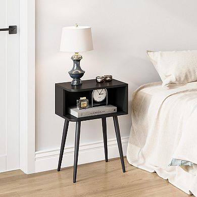 2-Tier Modern Nightstand, Multi-Use, Easy Assembly