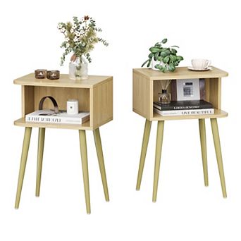 2 tier Modern Nightstand, Multi-Use, Easy Assembly