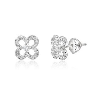 Sterling Silver Pave Earrings