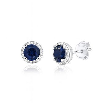 Sterling Silver Halo Stud Earrings
