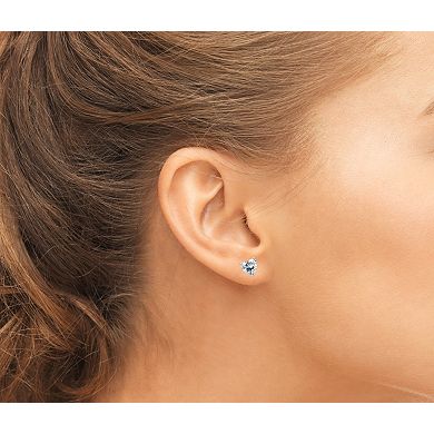 Sterling Silver Moissanite Heart Studs