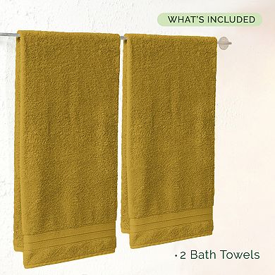 Elegant Comfort 2 Pc Turkish Cotton Three Line Popcorn Bath Towel Set, 27 x 54 inch