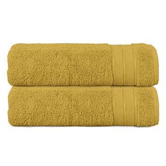 Elegant Comfort 2 pc Turkish Cotton Three Line Popcorn Bath Towel Set, 27 x 54 inch