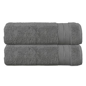 Elegant Comfort 2 pc Turkish Cotton Three Line Popcorn Bath Towel Set, 27 x 54 inch