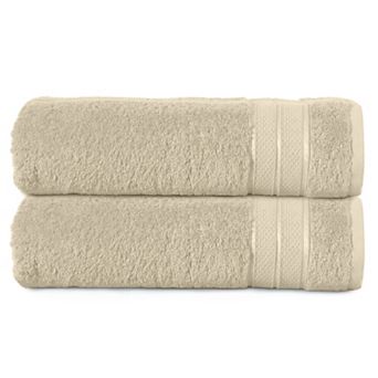 Elegant Comfort 2 pc Turkish Cotton Three Line Popcorn Bath Towel Set, 27 x 54 inch