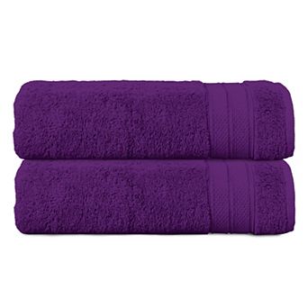 Elegant Comfort 2 pc Turkish Cotton Three Line Popcorn Bath Towel Set, 27 x 54 inch