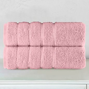 Elegant Comfort 2 pack premium turkish cotton 4 lines stripe bath towel set 27 x 54 inch