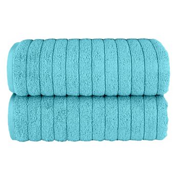 Elegant Comfort 2 Pack Premium Turkish Cotton Corduroy Stripe Bath Towel Set, 27 x 54 inch