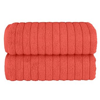 Elegant Comfort 2 Pack Premium Turkish Cotton Corduroy Stripe Bath Towel Set, 27 x 54 inch