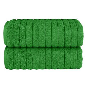 Elegant Comfort 2 Pack Premium Turkish Cotton Corduroy Stripe Bath Towel Set, 27 x 54 inch