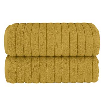 Elegant Comfort 2 Pack Premium Turkish Cotton Corduroy Stripe Bath Towel Set, 27 x 54 inch
