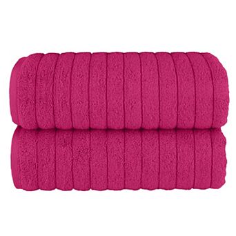 Elegant Comfort 2 Pack Premium Turkish Cotton Corduroy Stripe Bath Towel Set, 27 x 54 inch