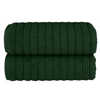 Elegant Comfort 2 Pack Premium Turkish Cotton Corduroy Stripe Bath Towel Set, 27 x 54 inch