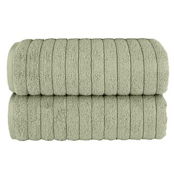 Elegant Comfort 2 Pack Premium Turkish Cotton Corduroy Stripe Bath Towel Set, 27 x 54 inch