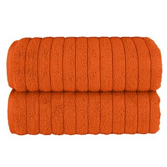 Elegant Comfort 2 Pack Premium Turkish Cotton Corduroy Stripe Bath Towel Set, 27 x 54 inch